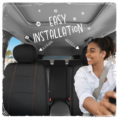 C&C Napa Leatherette 2 Front Seat Covers - Faux Leather Car Seat Protectors for Cars & Trucks - UV-Resistant, Easy to Clean, Universal Fit