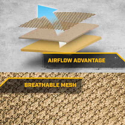 Caterpillar AeroMesh Beige Seat Covers for Trucks, Car, & SUV - (2) Front Truck Seat Cover Protector - Breathable Mesh Universal Fit Car Seat