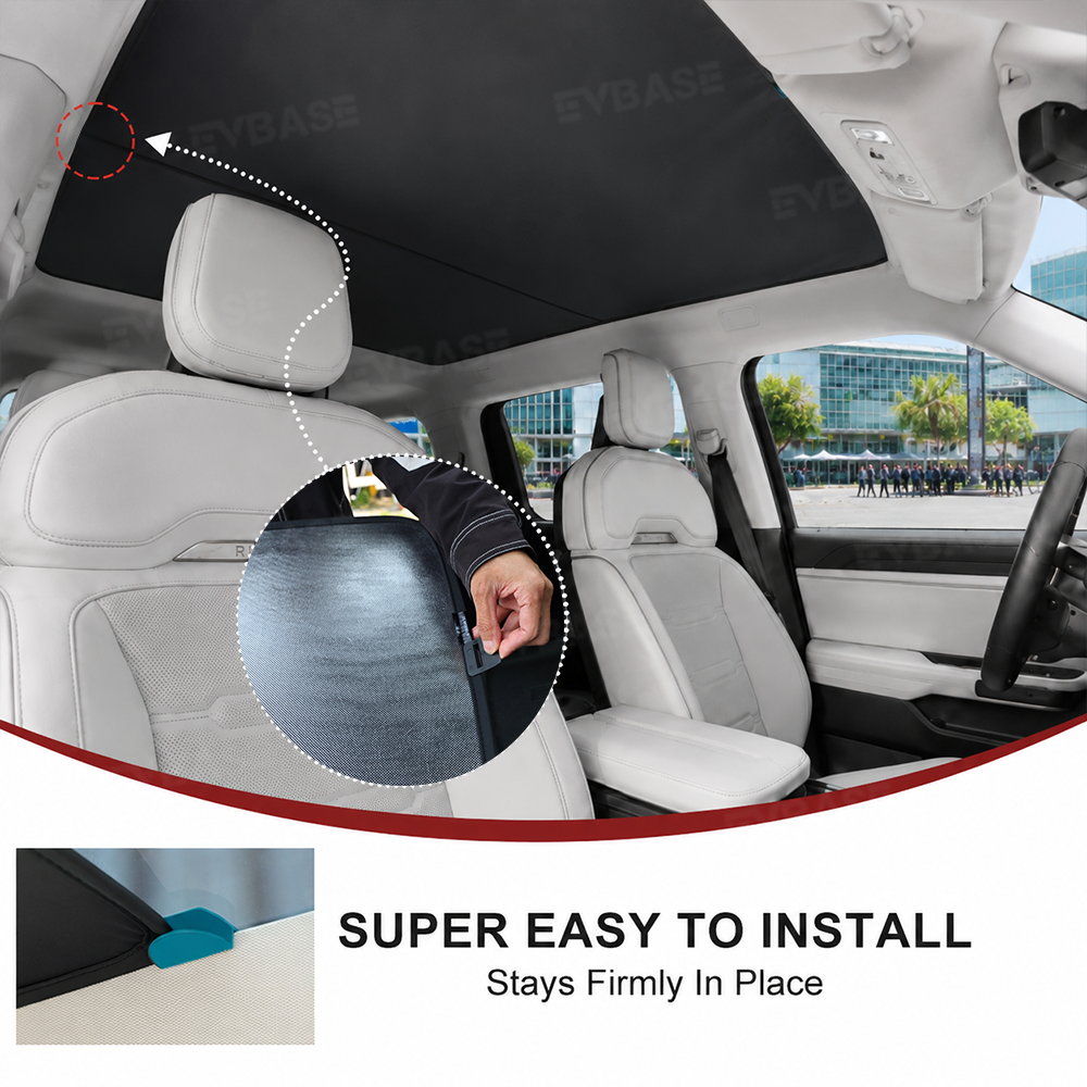 EVBASE Sunshade for Rivian R2 Side Window Shade & Windshield Sun Shade & Glass Roof Sun Visor Foldable Heat Reflective