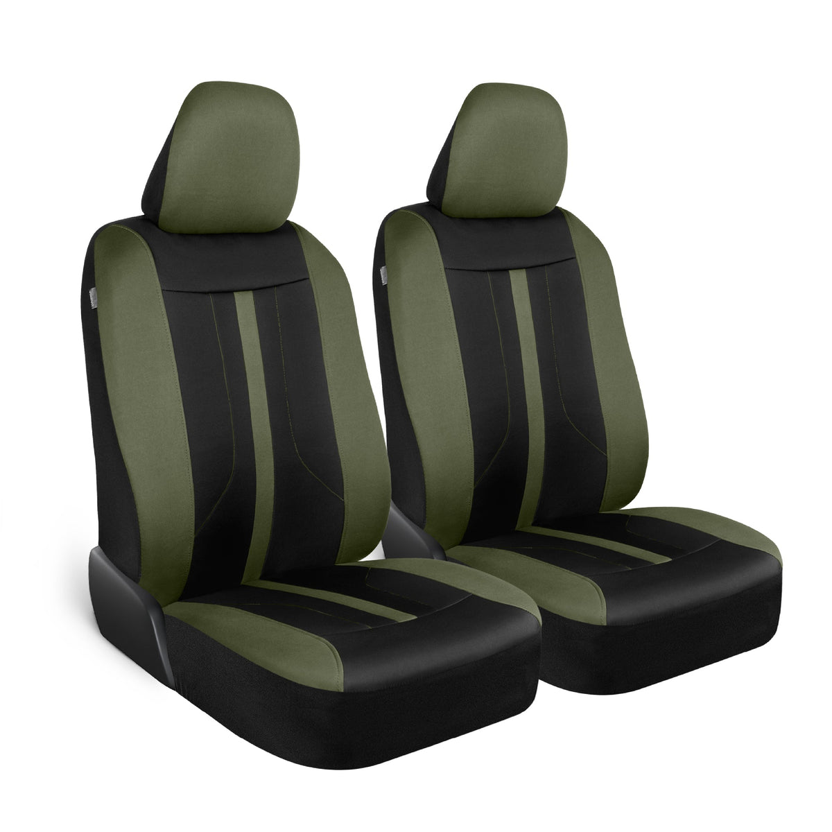 Motor Trend Green Cloth Car Seat Covers for Front Seats - Premium Automotive Bucket Seat Covers, Made for Vehicles with Removable Headrests