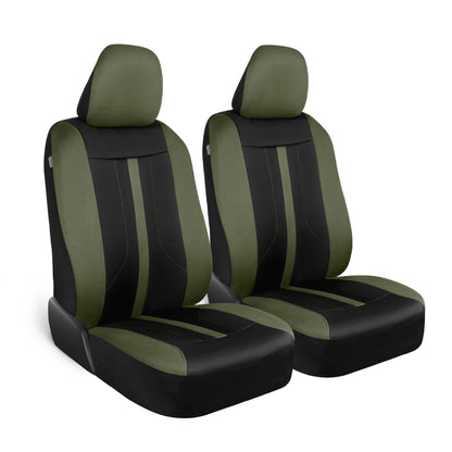 Motor Trend Green Cloth Car Seat Covers for Front Seats - Premium Automotive Bucket Seat Covers, Made for Vehicles with Removable Headrests