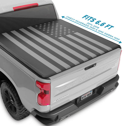 MotorBox Tri-Fold Truck Tonneau Cover for Chevy Silverado 2500HD 3500HD / GMC Sierra 2500HD 3500HD (2014-2018) with 6.6 ft Bed Length