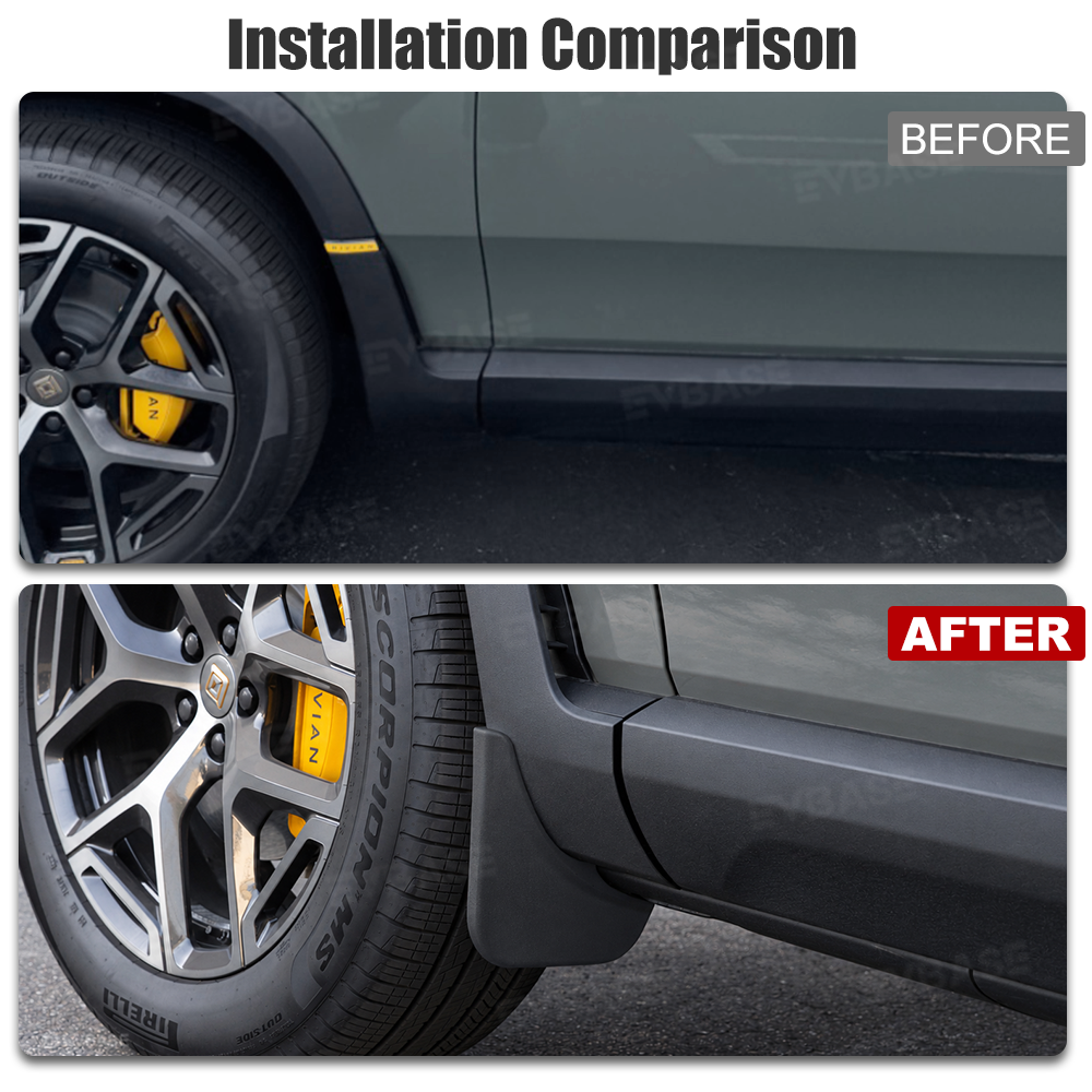 EVBASE Mud Flaps for Rivian R2 Splash Guards No Drilling Precision Fit Splash Fender