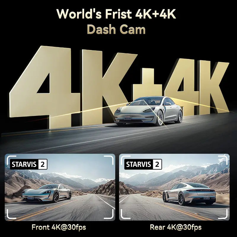 REDTIGER 4K UHD Dual IMX678 Dash Cam with Starvis 2 Night Vision, 128GB eMMC, 5.8GHz WIFI, GPS Tracking, Parking Monitor