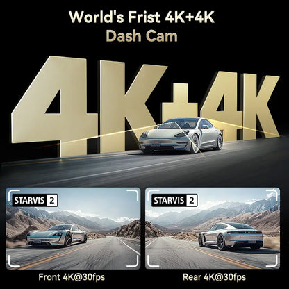 REDTIGER 4K UHD Dual IMX678 Dash Cam with Starvis 2 Night Vision, 128GB eMMC, 5.8GHz WIFI, GPS Tracking, Parking Monitor