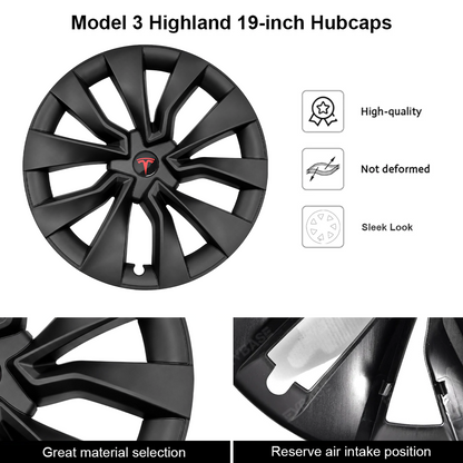 Model 3 Highland 19-Inch Wheel Covers for Tesla Nova Wheels Hub Caps Wheel Rim Protector EVBASE