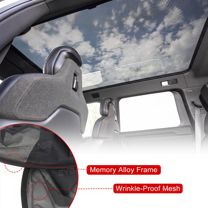EVBASE Panoramic Glass Roof Sunshade for Rivian R2 Sunroof Shade UV Protection & Heat Insulation