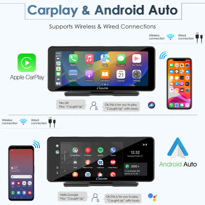 CARPURIDE W609 Portable Smart Multimedia Dashboard Console With Backup Camera