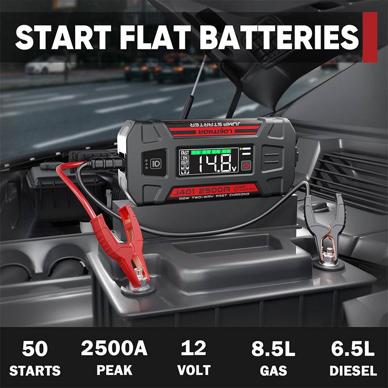 LOKITHOR J401 Portable Jump Starter 2500A + 100W Charge + EVA Case
