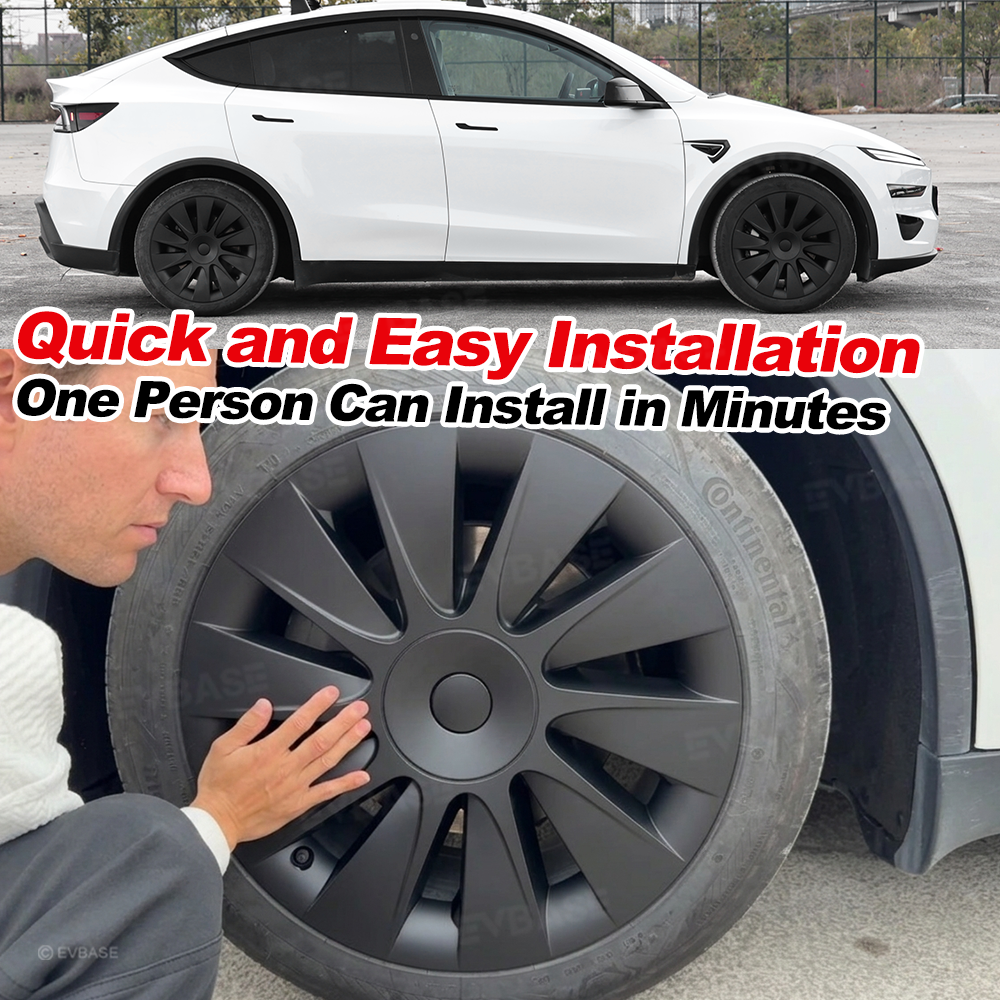 EVBASE Model Y Juniper 19" Wheel Covers Induction Style Aero Hubcaps for Tesla