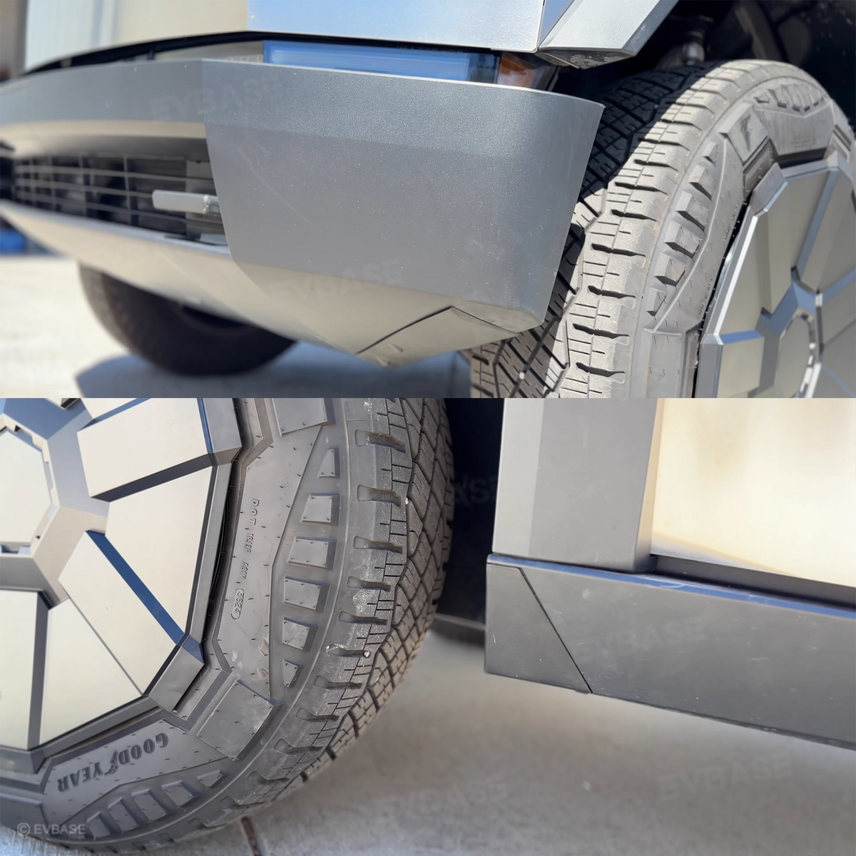 EVBASE Cybertruck Wheel Fairing Delete Covers Off-Road Protection Mud Flaps No Drilling Splash Guards