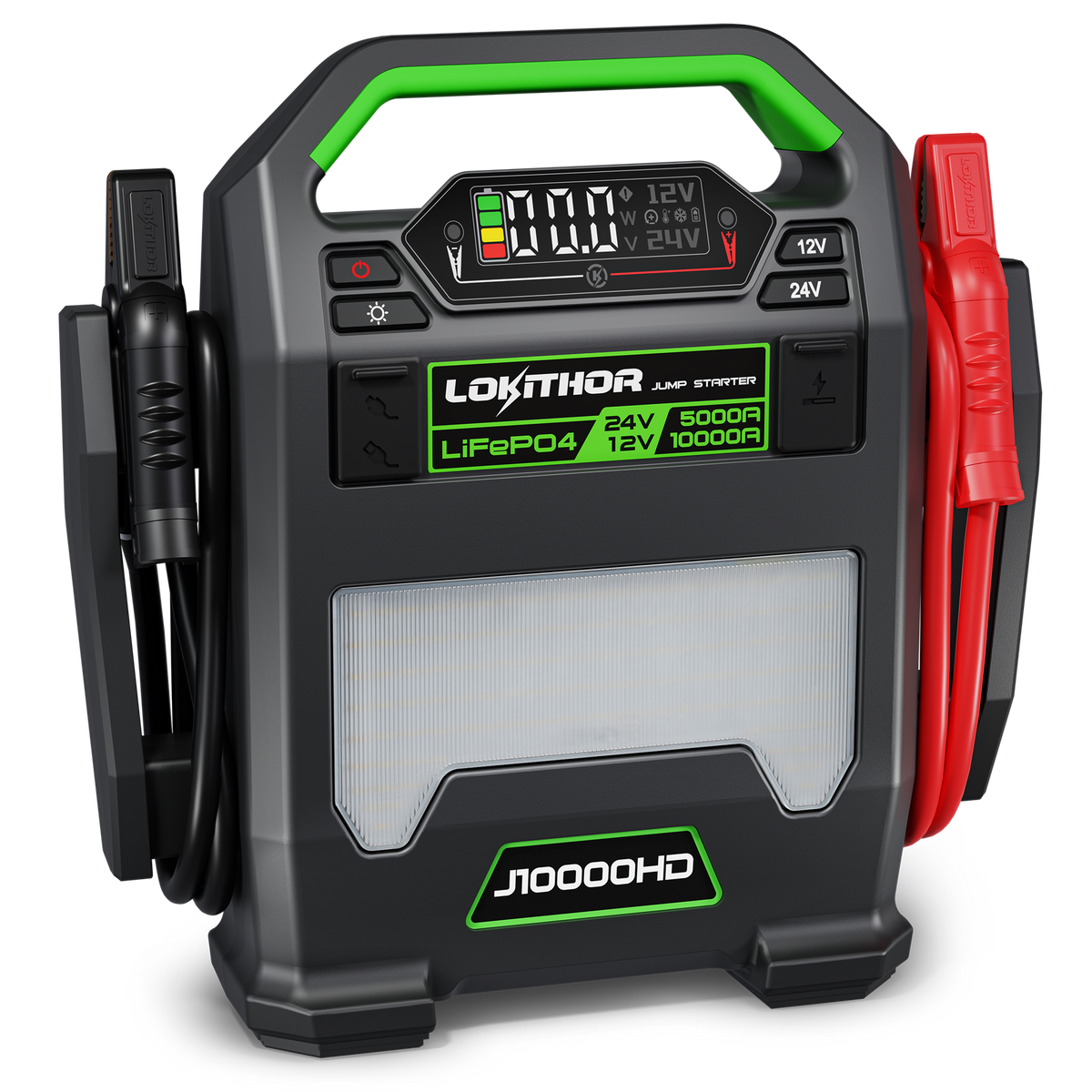 LOKITHOR J10000HD Heavy Duty Jump Starter 12V 10000A / 24V 5000A with Auto-Sensing Booster for Semi-Trucks & Large Engines