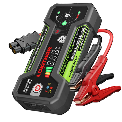LOKITHOR J1350 PRO LiFePO4 Jump Starter 1350A with 30W Two-way Fast Charging for 6.5L Gas / 3.5L Diesel