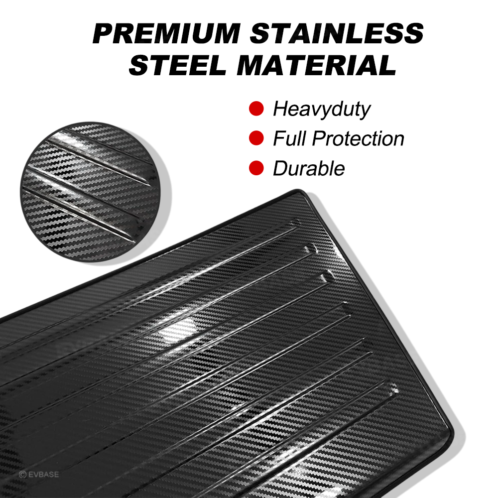 EVBASE Cybertruck Rear Bumper Tailgate Protector Stainless Steel Tailgate Top Cover Rear Bumper Guard Step Plates for Tesla