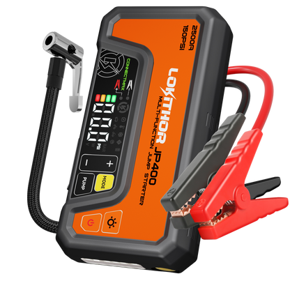 LOKITHOR JP400 Jump Starter 2500A with 150PSI Air Compressor for 8.5L Gas / 6.5L Diesel