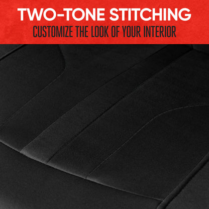Motor Trend Black Cloth Car Seat Covers for Front Seats – Premium Automotive Bucket Seat Covers, Made for Vehicles with Removable Headrests