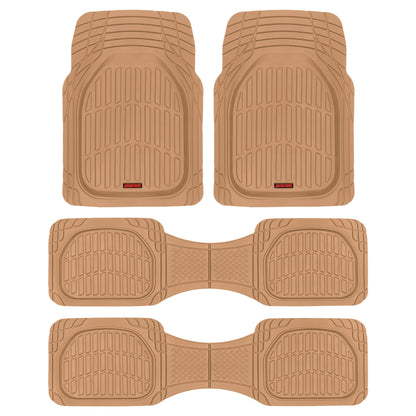 MotorTrend 4-Piece 3-Rows FlexTough Deep Dish Front Floor Mats, Middle Floor Mats, and Rear Floor Mat