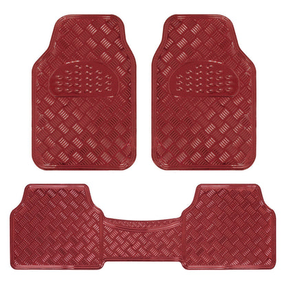 BDK 3-Piece Translucent Metallic-Look Front Floor Mat and Rear Floor Mat - Heavy Duty, All Weather