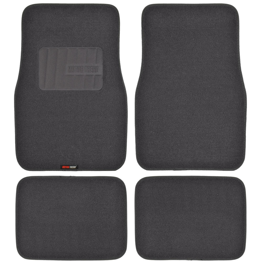 MotorTrend 4-Piece FatRug Premium Carpet Front Floor Mats and Rear Floor Mats with Heel Padding