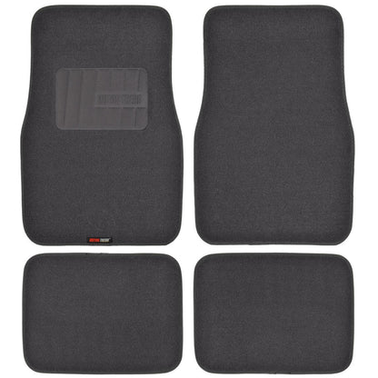 MotorTrend 4-Piece FatRug Premium Carpet Front Floor Mats and Rear Floor Mats with Heel Padding