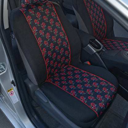 BDK 2-Pack Red Roses Front Seat Covers