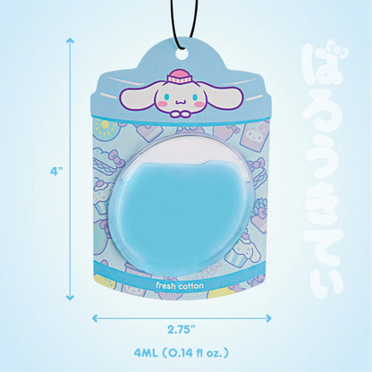 Hello Kitty and Friends Car Air Freshener (Cinnamoroll - Fresh Cotton) Hanging Gel Area Deodorizer, Long-Lasting Car Scents Air Freshener, Cute