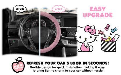 Carbella Sanrio Hello Kitty Pink Steering Wheel Cover (Fits 14.5" - 15")