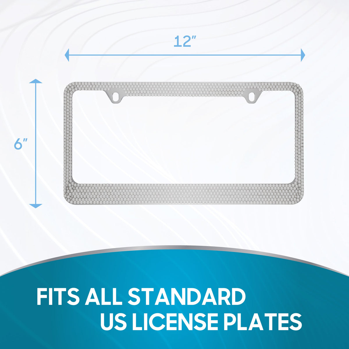 BDK Heavy Duty Rust-Proof Stainless-Steel Metal Plated License Plate Frame Universal Size for Car Truck SUV