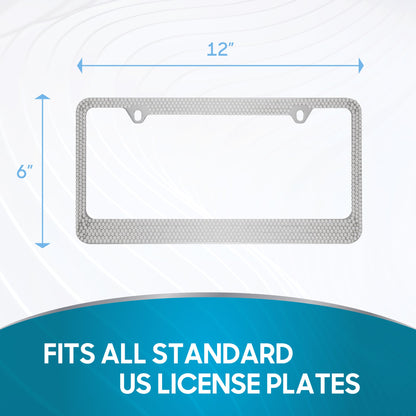 BDK Heavy Duty Rust-Proof Stainless-Steel Metal Plated License Plate Frame Universal Size for Car Truck SUV