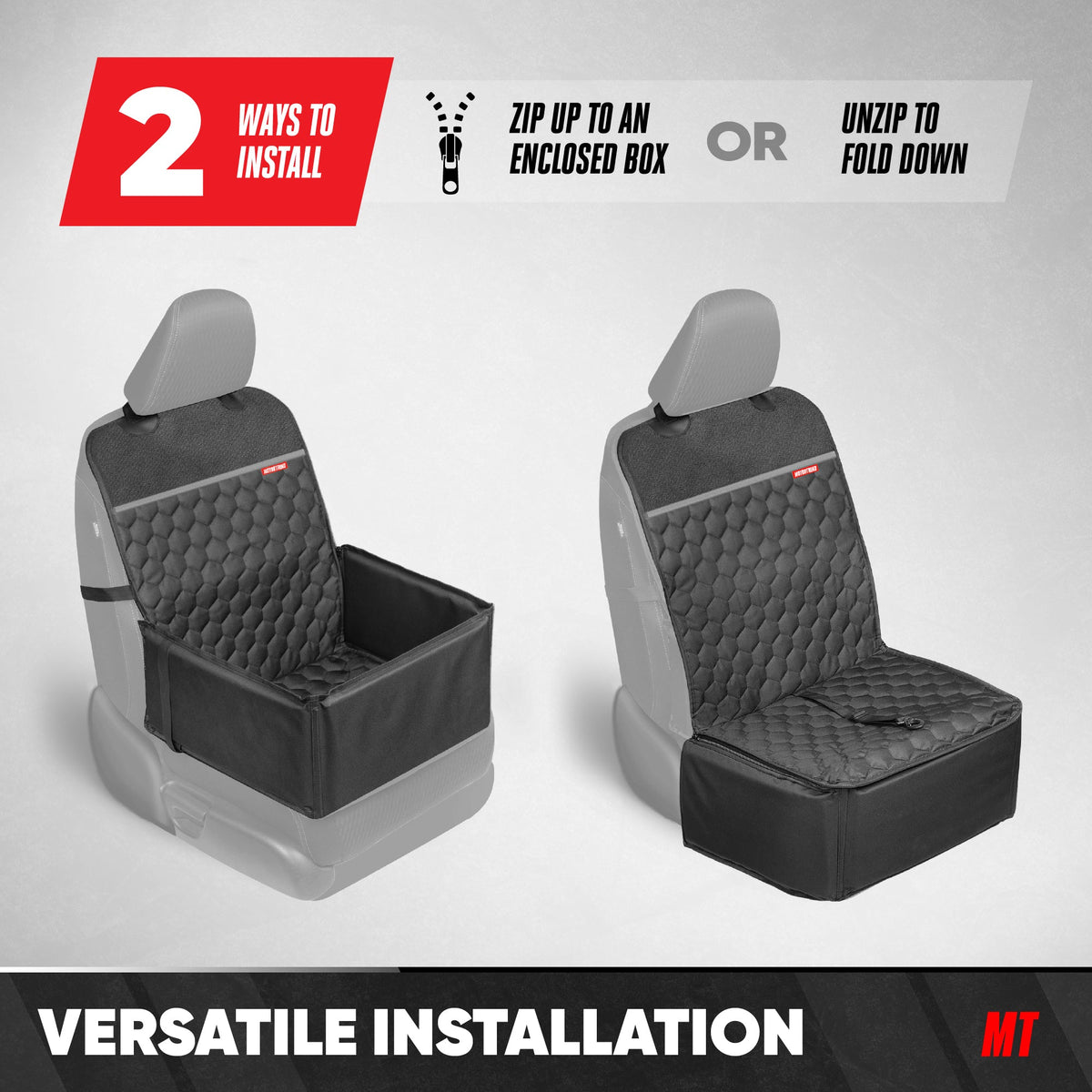 Motor Trend Dog Car Seat - 2 in 1 Waterproof Foldable Bucket Style Truck Dog Booster for Medium Size and Small Dogs – Pet Car Protector & Pet