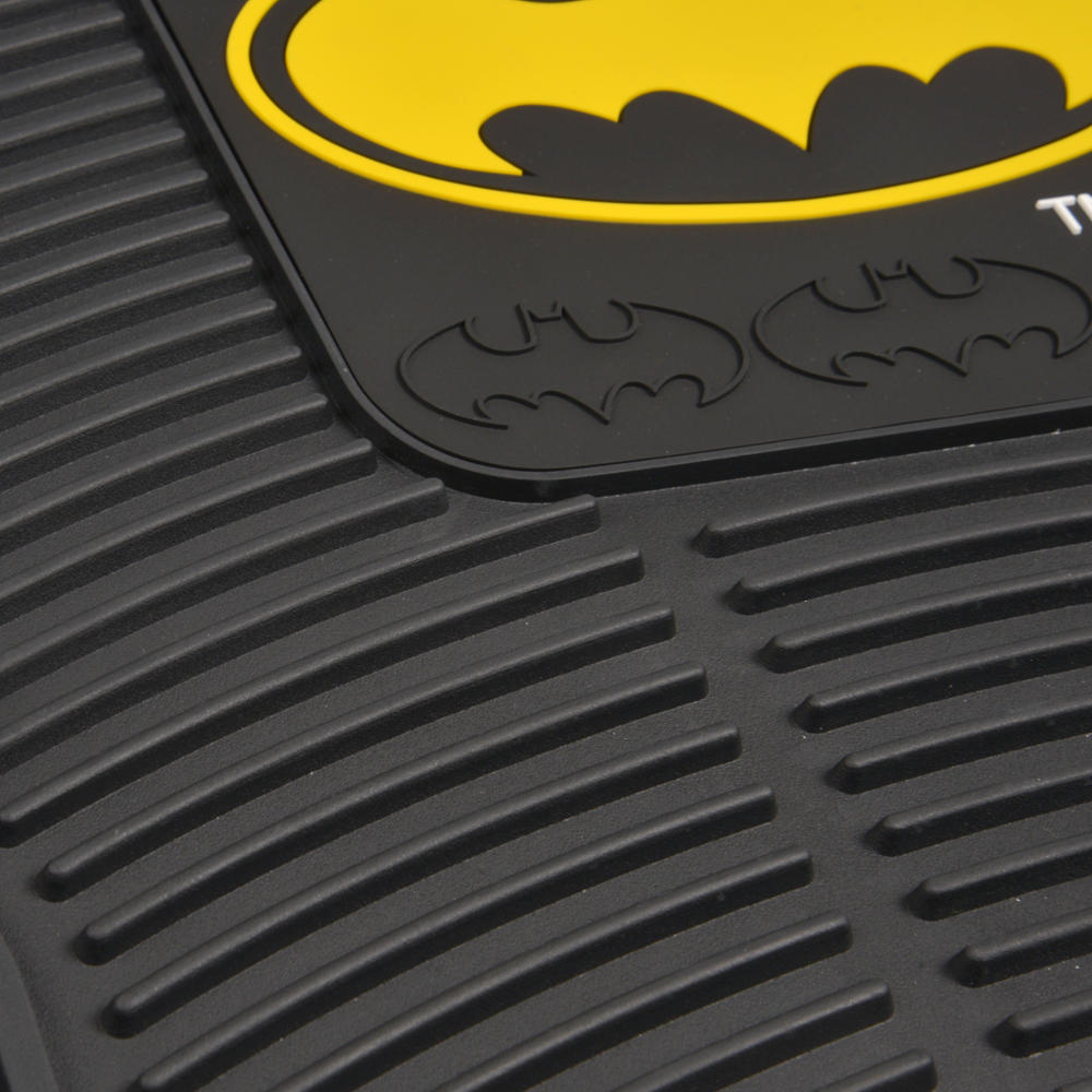 BDK Armored Super Hero Car Floor Mats - Officially Licensed DC Comics - All Weather Heavy Duty Auto Interior Liners for Car Truck Van SUV