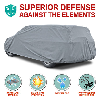MotorTrend 4-Series Premium Poly Lined Vehicle Cover for Cars, SUVs, Trucks, Vans