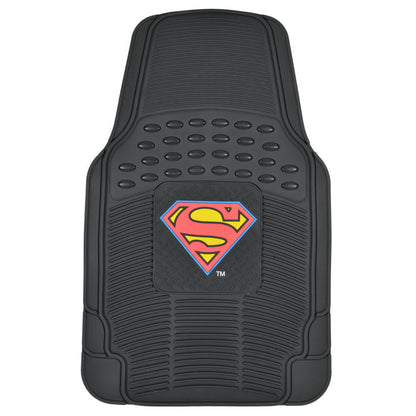 BDK Armored Super Hero Car Floor Mats - Officially Licensed DC Comics - All Weather Heavy Duty Auto Interior Liners for Car Truck Van SUV