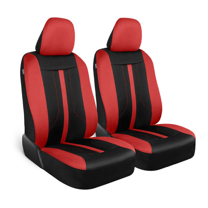 Motor Trend Red Cloth Car Seat Covers for Front Seats - Premium Automotive Bucket Seat Covers, Made for Vehicles with Removable Headrests