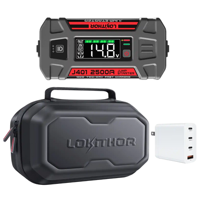 LOKITHOR J401 Portable Jump Starter 2500A + 100W Charge + EVA Case