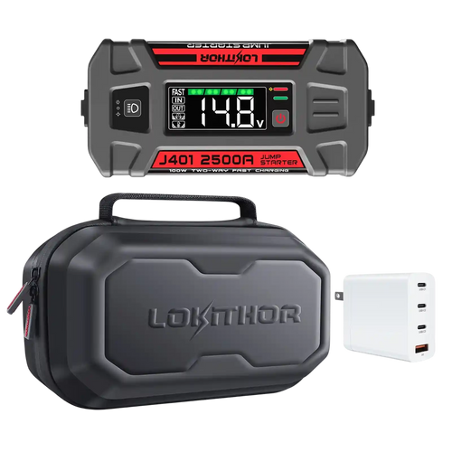 LOKITHOR J401 Portable Jump Starter 2500A + 100W Charge + EVA Case