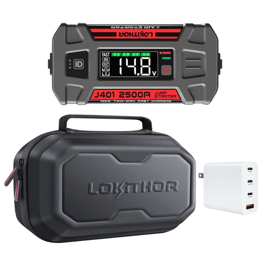 LOKITHOR J401 Portable Jump Starter 2500A + 100W Charge + EVA Case