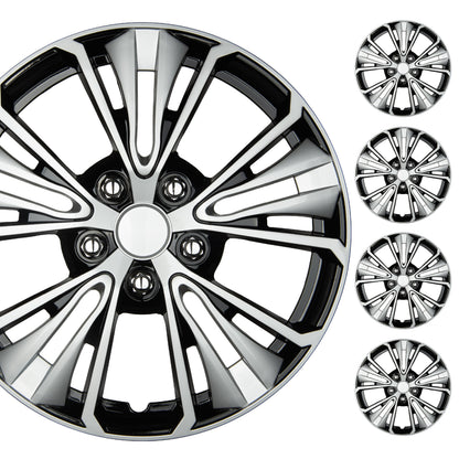 BDK 16 Inch Hubcaps Set of 4 - OEM Replacement Snap-On Wheel Rim Covers - Universal Fit Car Wheel Cover for Cars, Trucks, SUV, Vans Durable ABS