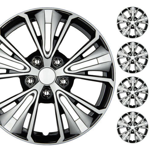 BDK 16 Inch Hubcaps Set of 4 - OEM Replacement Snap-On Wheel Rim Covers - Universal Fit Car Wheel Cover for Cars, Trucks, SUV, Vans Durable ABS