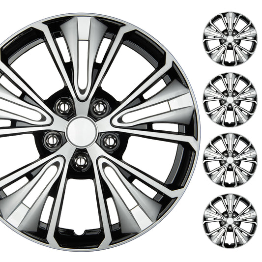 BDK 16 Inch Hubcaps Set of 4 - OEM Replacement Snap-On Wheel Rim Covers - Universal Fit Car Wheel Cover for Cars, Trucks, SUV, Vans Durable ABS