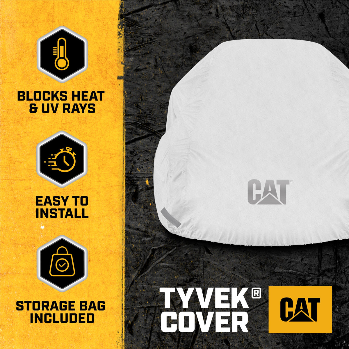 CAT Ultimate Tyvek Vehicle Cover for Cars, SUVS, Trucks, Vans - All Weather, Breathable XL (210" x 67" x 80")