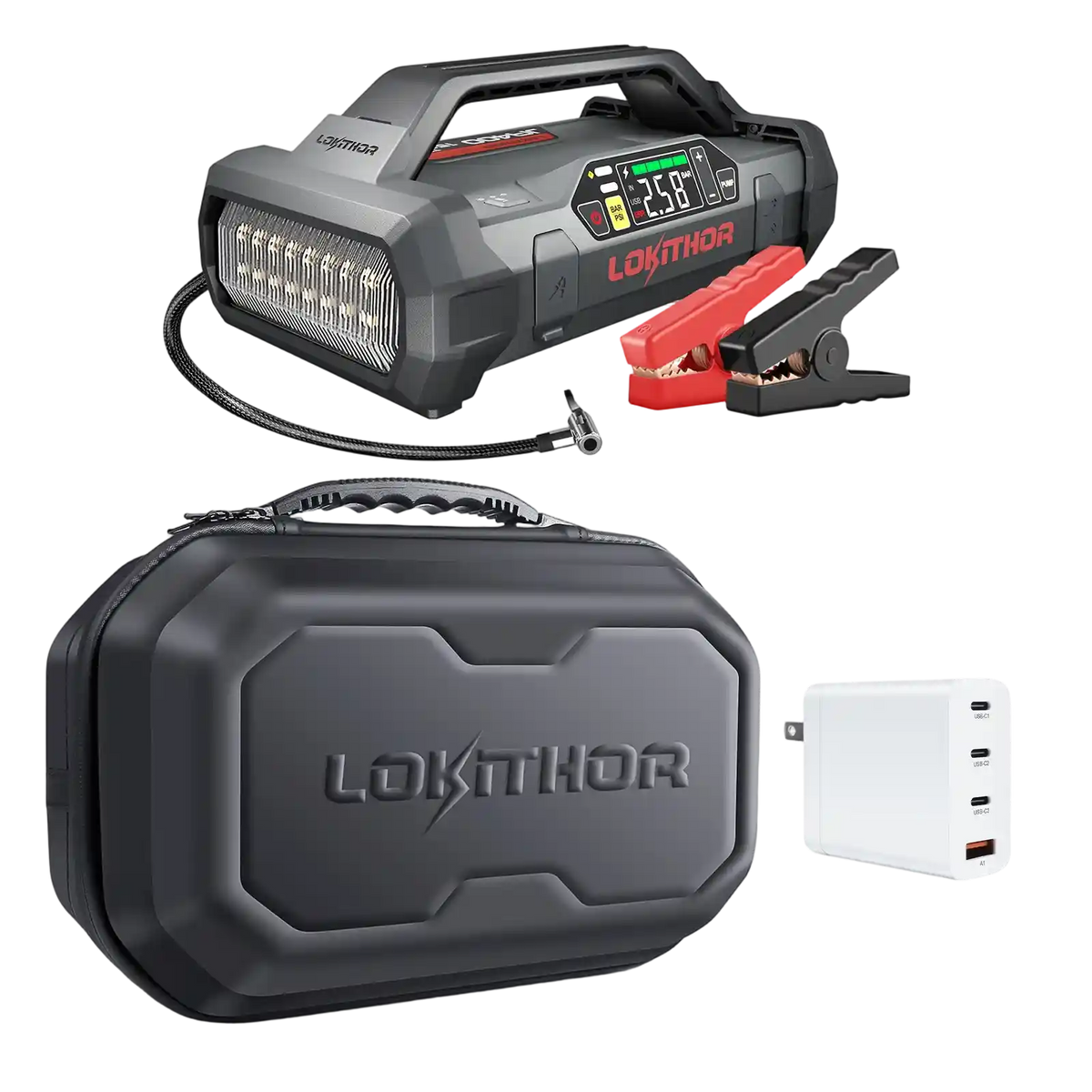 LOKITHOR JA401 Jump Starter 3750A + 100W Charge + EVA Case