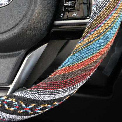 BDK Woven Saddle Steering Wheel Cover (Fits 14.5" - 15.5")