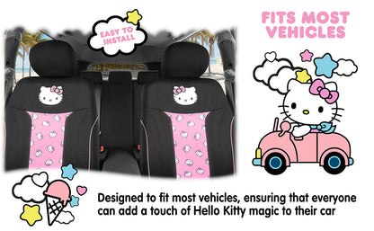 Hello Kitty Car Seat Covers - Cute and Durable Pink Front Seat Covers, Adorable Hello Kitty Design, Comfortable and Long-Lasting Polyester, Car