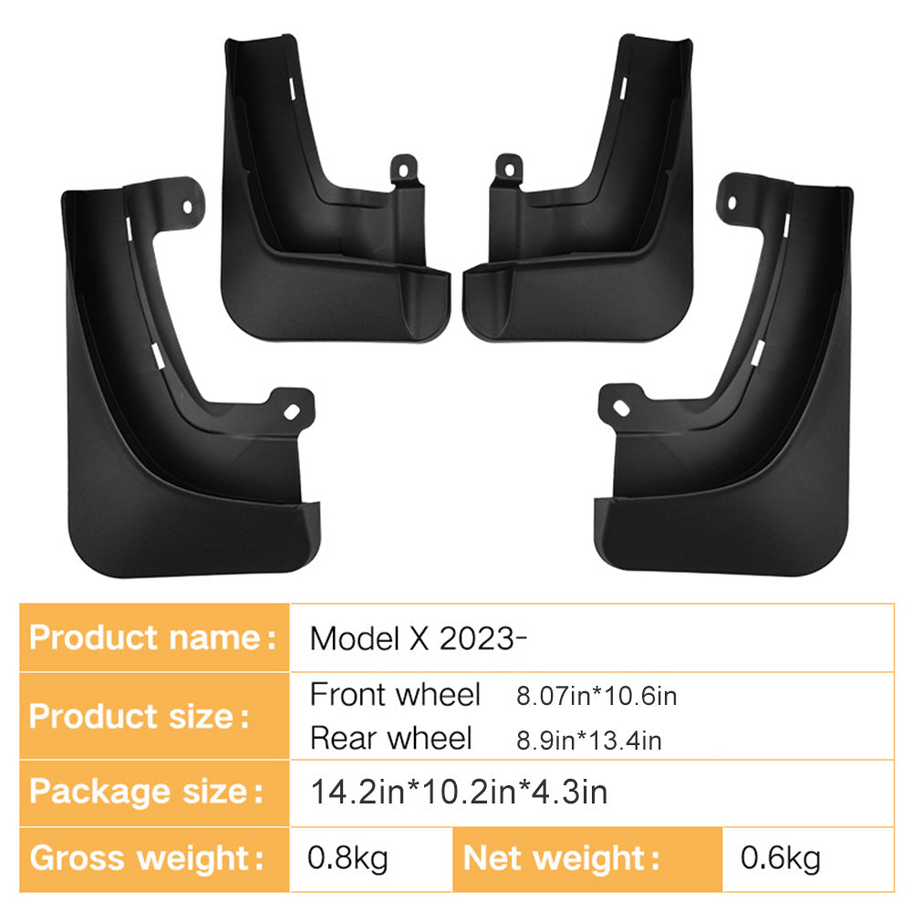EVBASE Model X Mud Flaps Splash Guards Mudguards for Tesla Exterior Accessories