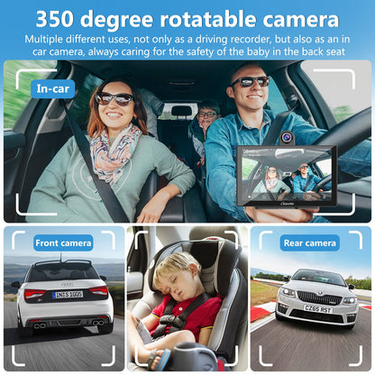 CARPURIDE W905 Portable Smart Multimedia Car Stereo with Dual Cameras and DVR Function