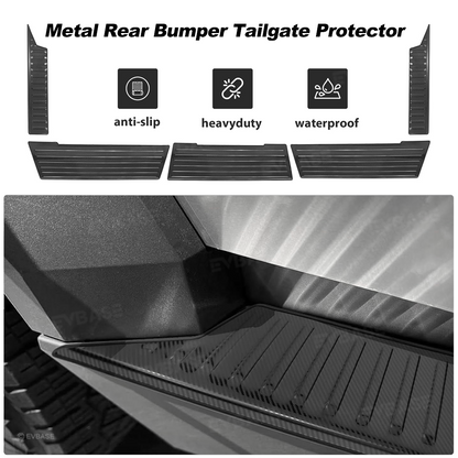 EVBASE Cybertruck Rear Bumper Tailgate Protector Stainless Steel Tailgate Top Cover Rear Bumper Guard Step Plates for Tesla