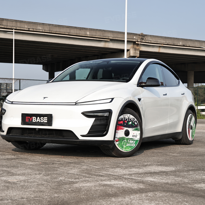 EVBASE Model Y Juniper Aero Wheel Covers International Soccer Style Hubcaps for Tesla 18/19/20/21 Inch Wheels