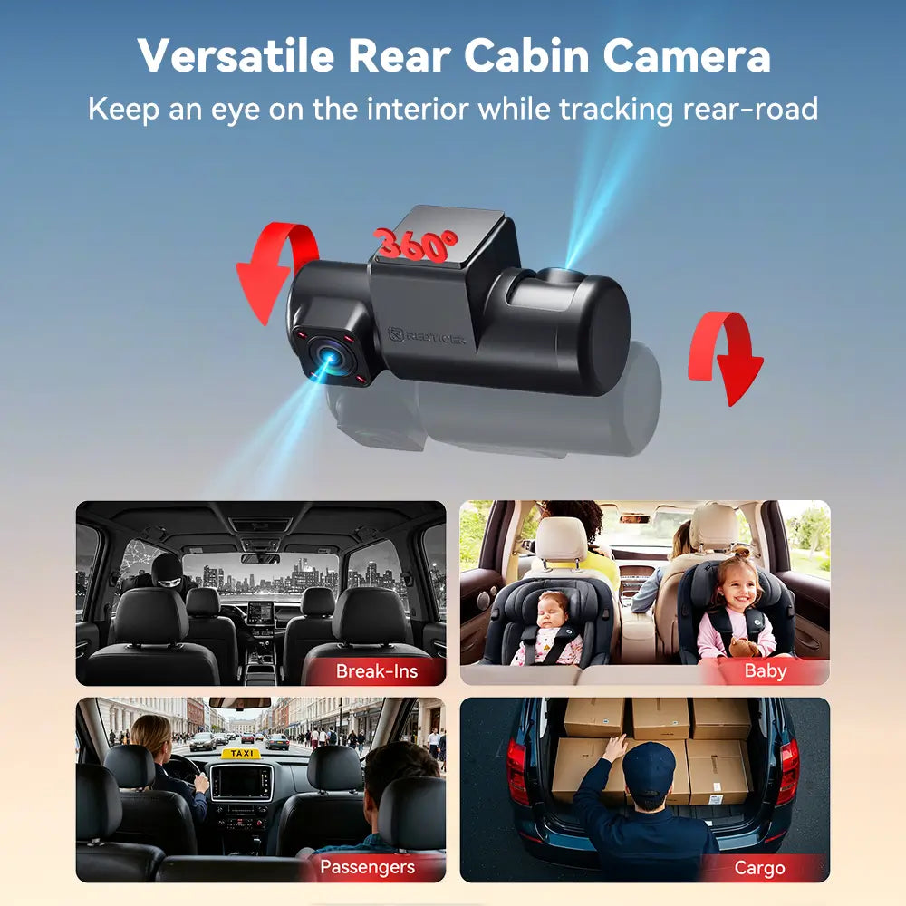 REDTIGER F17 Plus 4-Channel 2.7K Dash Cam with Sony STARVIS 2 & Wi‑Fi