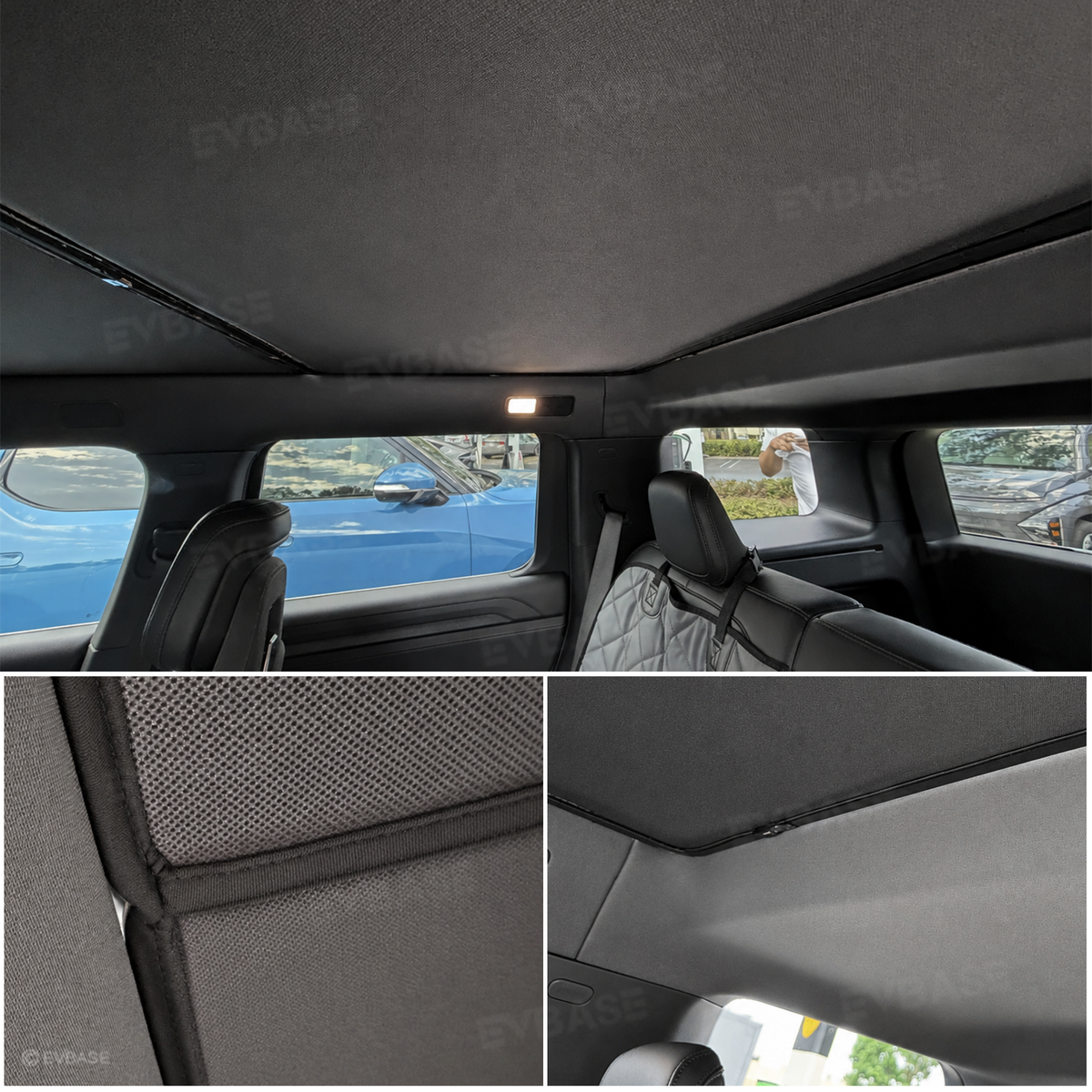 EVBASE Glass Roof Sunshade for Rivian R2 Ice Crystal Sunroof Shade Foldable Heat Reflective Sun Visor